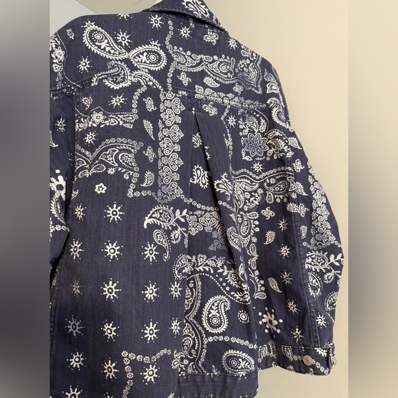 BRAND NEW Free People Opal Swing Printed Denim Jacket - Picture 7 of 12